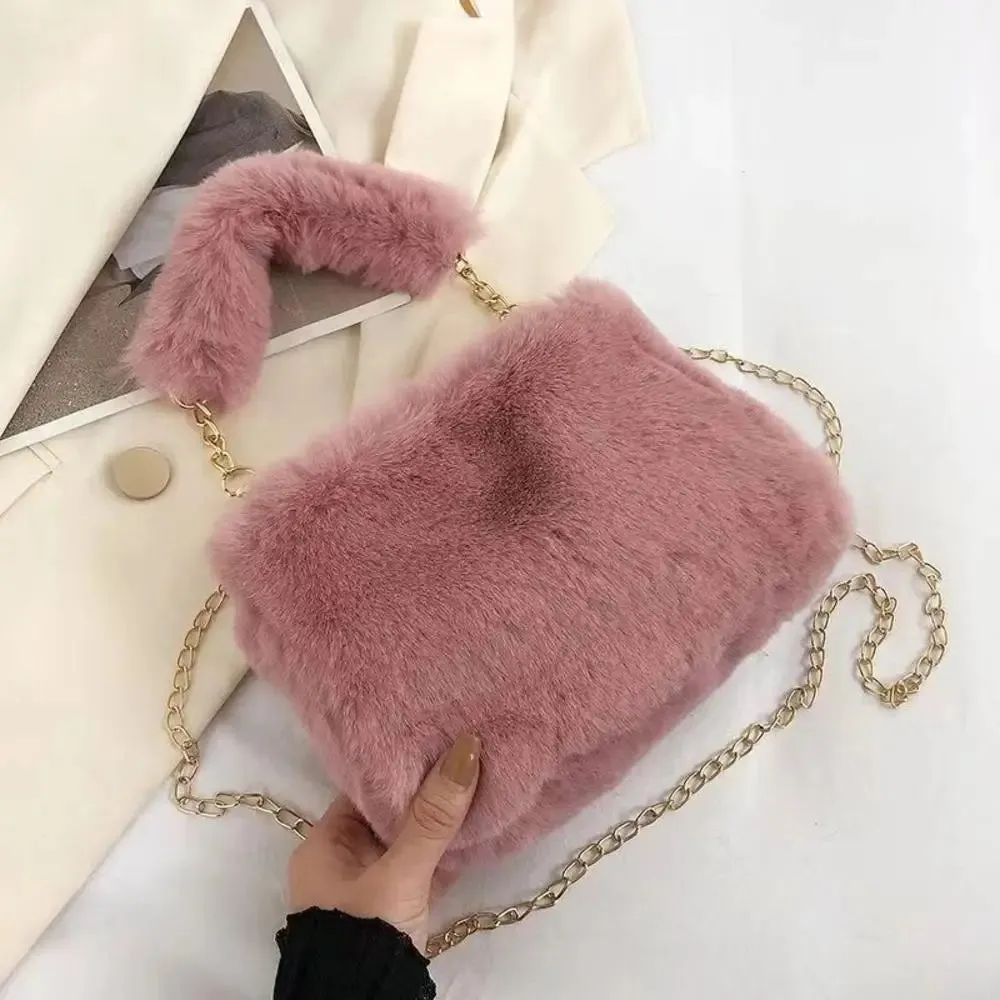 Lady Glams Faux Fur Handbag - Elevate Your Style with Plush Sophistication
