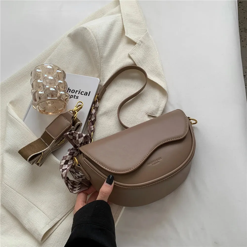 Lady Glams Toptrends Retro Saddle Shoulder Crossbody Bag - Embrace 2024's Trendsetting Luxury