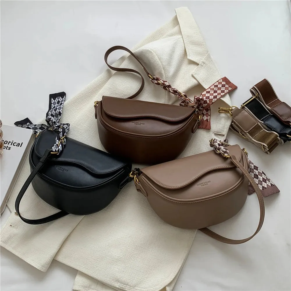 Lady Glams Toptrends Retro Saddle Shoulder Crossbody Bag - Embrace 2024's Trendsetting Luxury