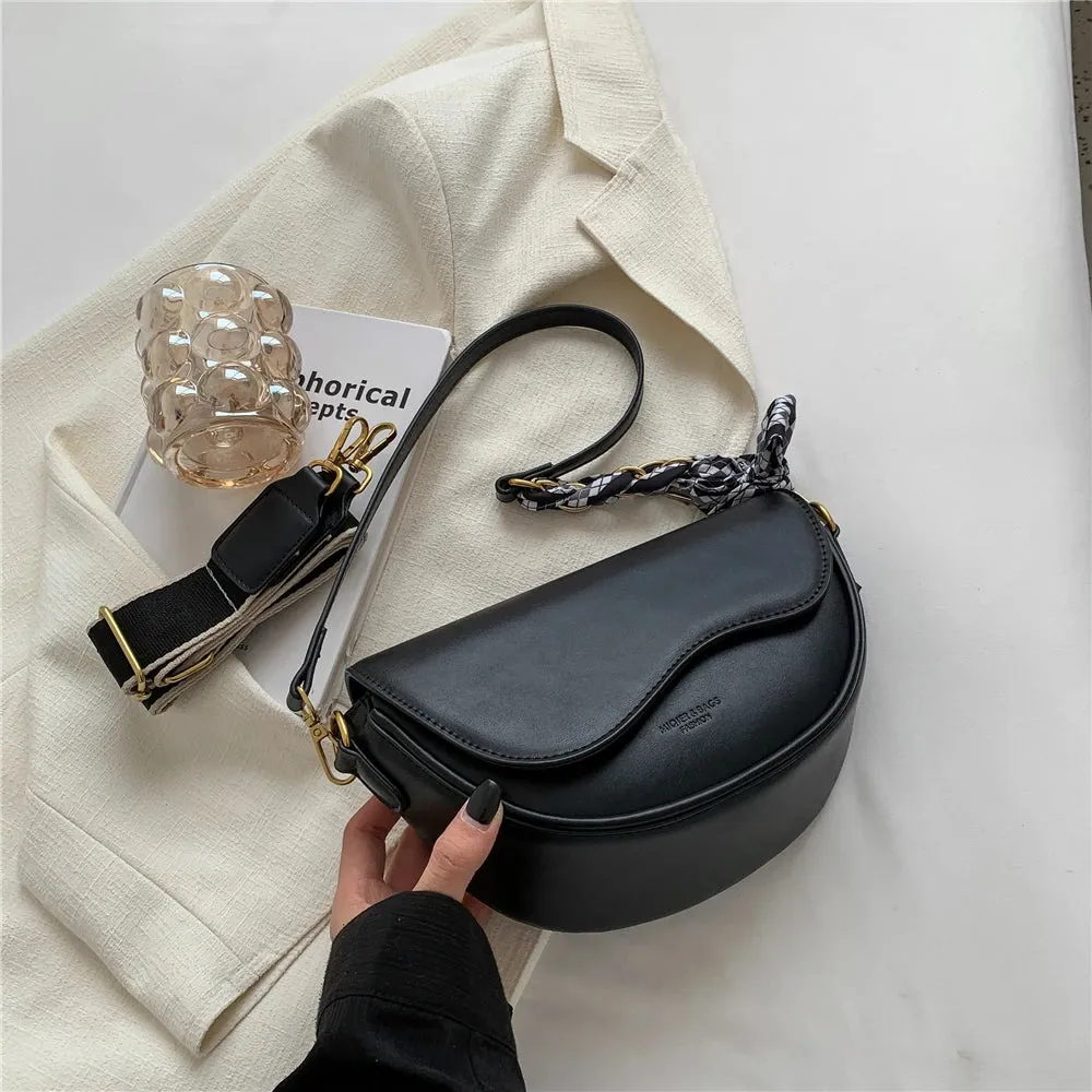 Lady Glams Toptrends Retro Saddle Shoulder Crossbody Bag - Embrace 2024's Trendsetting Luxury