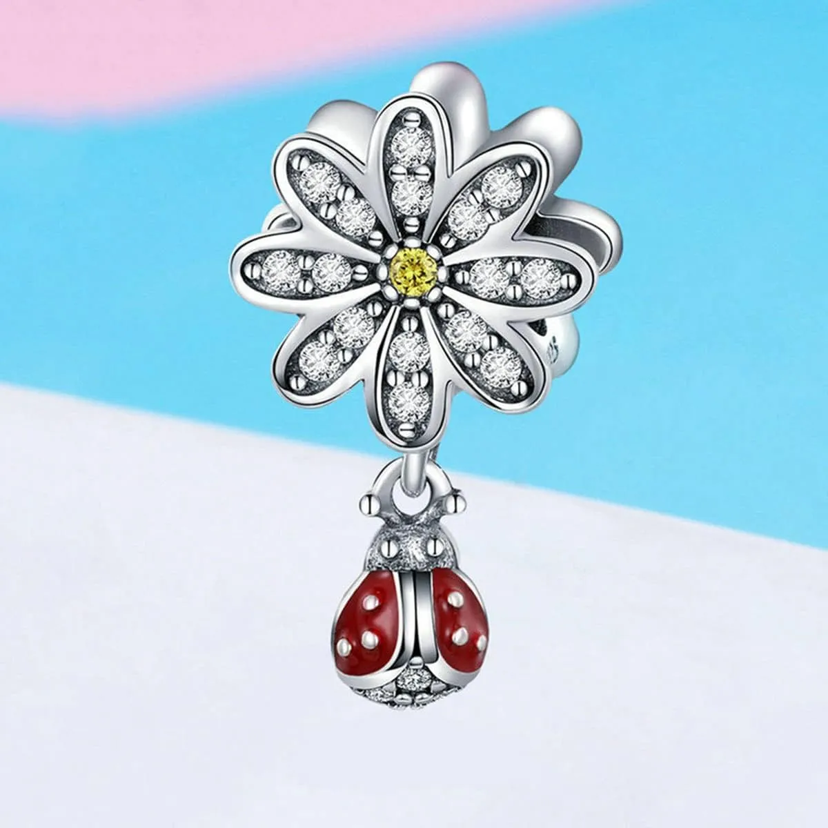 Ladybug Charm 925 Sterling Silver Bee Charm Beetle Charm Spider Charm Giraffee Butterfly Animal Charm Jewelry Birthday Festival Charm for Pandora Charm Bracelet