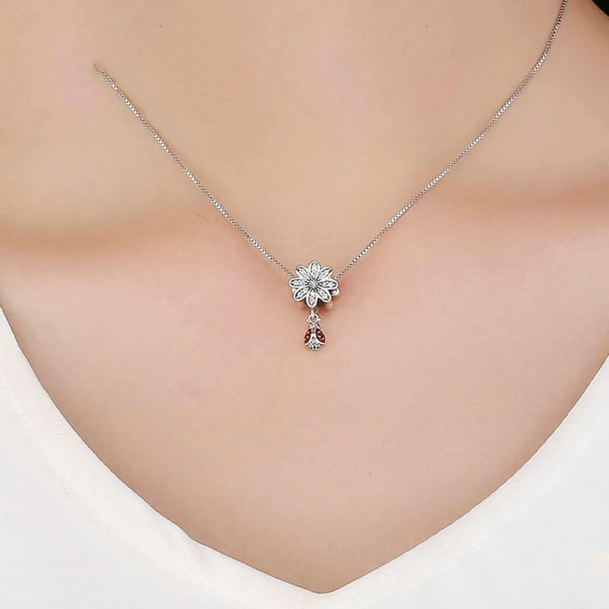 Ladybug Charm 925 Sterling Silver Bee Charm Beetle Charm Spider Charm Giraffee Butterfly Animal Charm Jewelry Birthday Festival Charm for Pandora Charm Bracelet