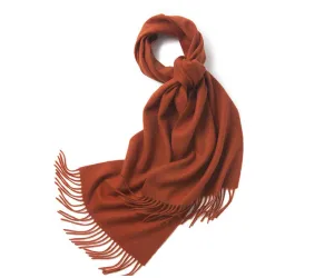 Lambswool Scarf Woven Plain Terracotta