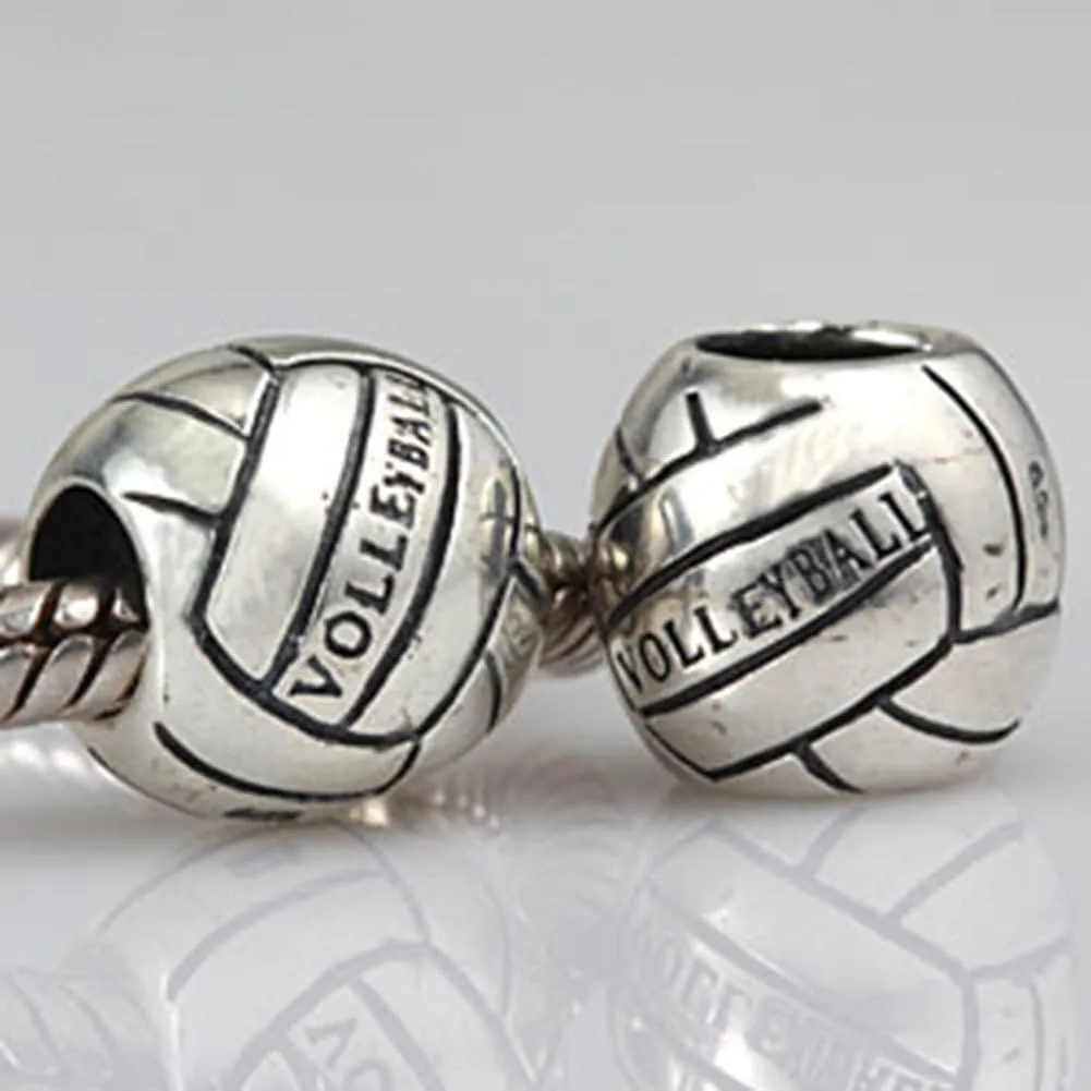 Lamoony Charm Sterling Silver Volleyball Charm for Pandora Bracelet (A)