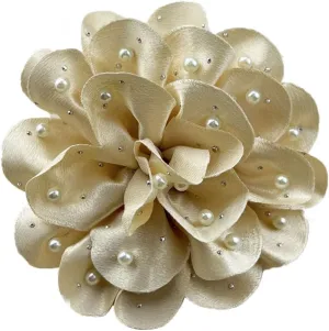 Large Big Pearl Flower Brooch/Clip Boutonniere Corsage Pin Handcrafted Floral Accessory Decoration Elegant for Wedding Everyday For Dress Blouse Lapel Costumes Dress Up Gift for Her Women Girl