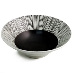 Large Black & White Bowl 45 fl oz / 9.45" dia