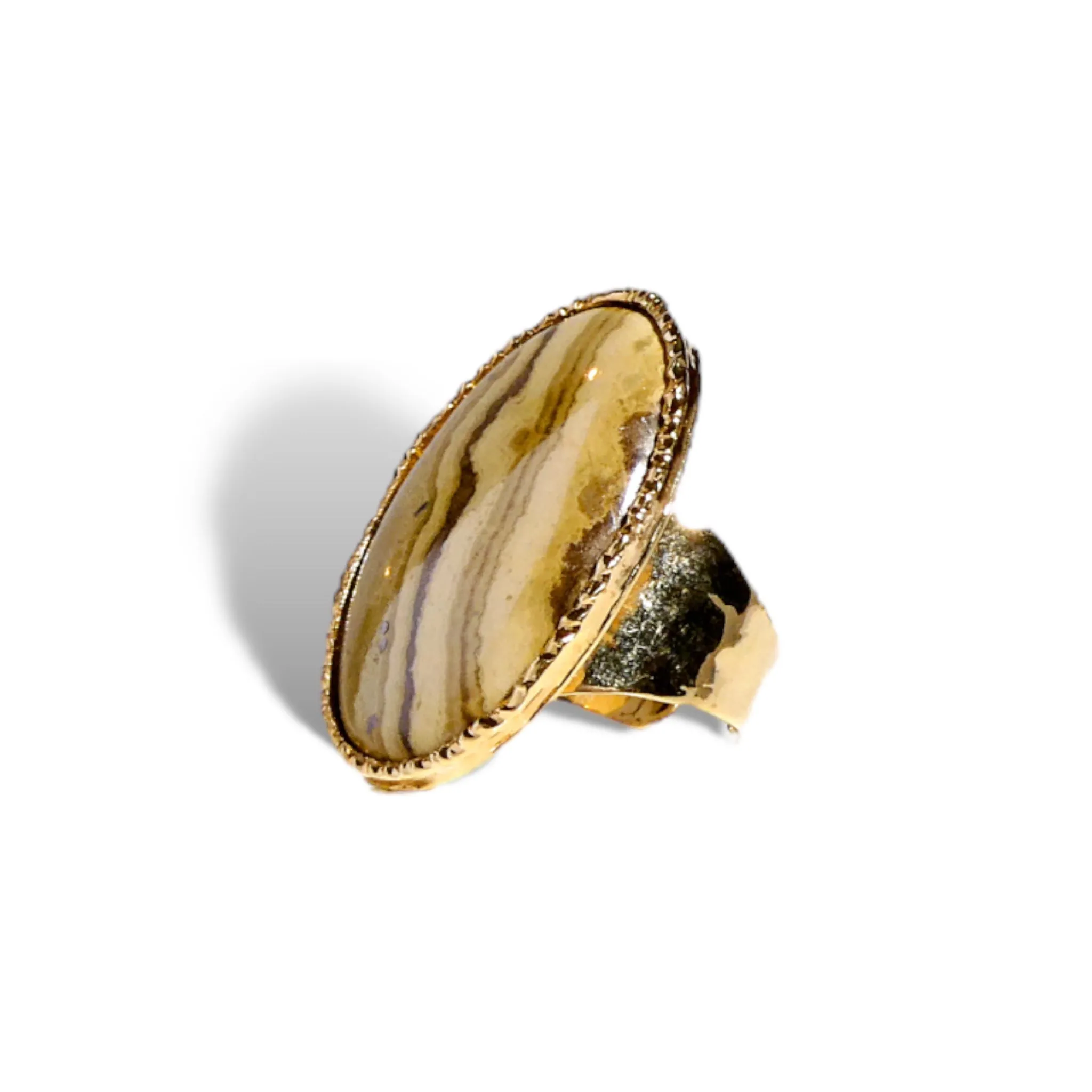 Large Oval Natural Gemstone Ring