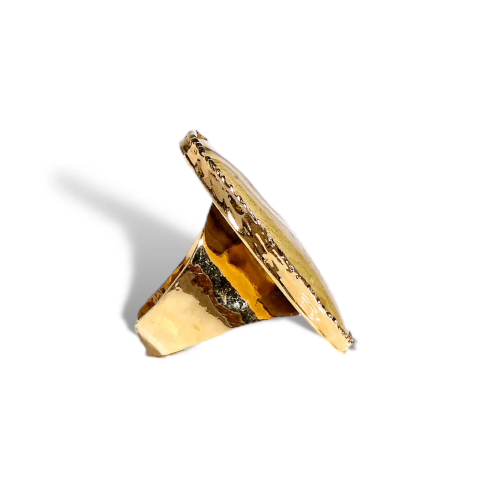 Large Oval Natural Gemstone Ring