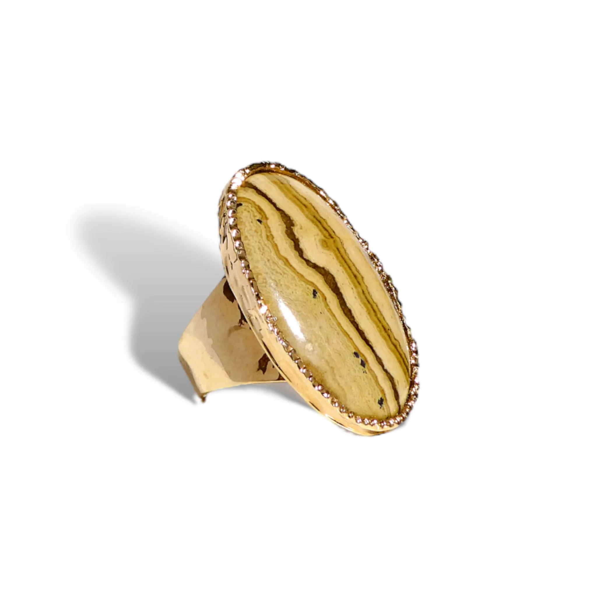 Large Oval Natural Gemstone Ring