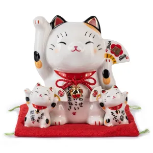 Large Super Good Luck Japanese Lucky Cat Set