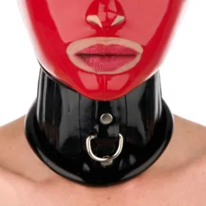 Latex Choker Collars Neck Corset Roll Edge with Lacing Behind with D-ring Customized Necklaces