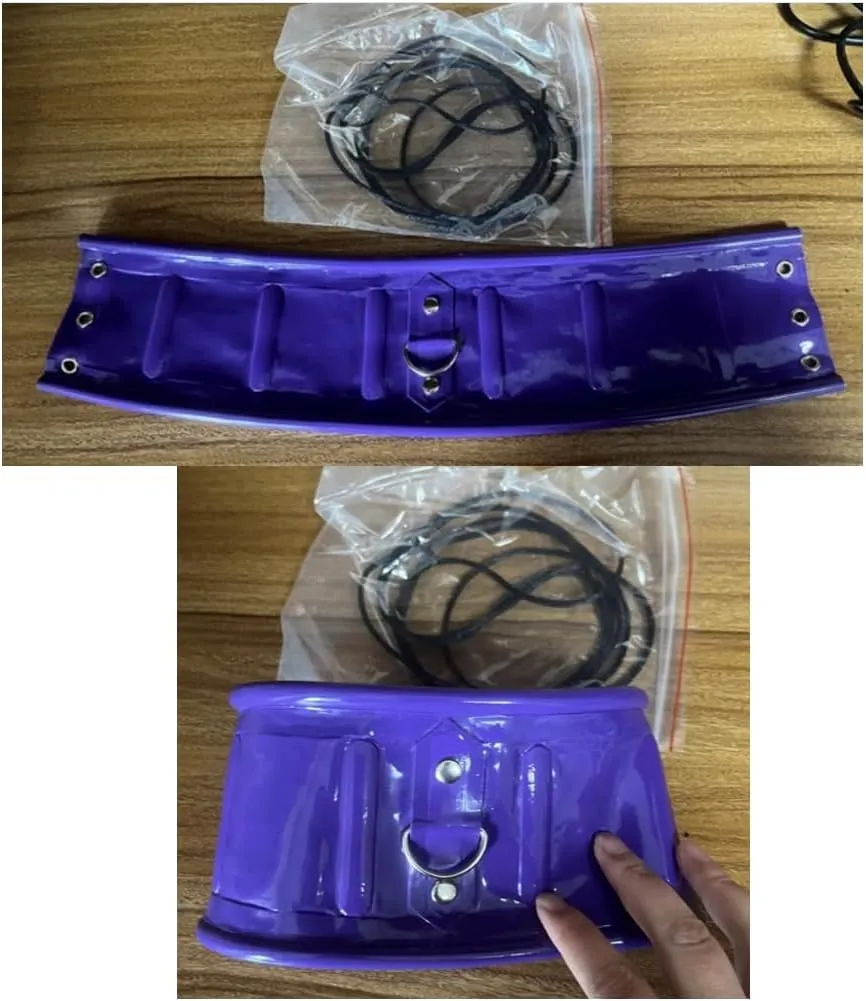 Latex Choker Collars Neck Corset Roll Edge with Lacing Behind with D-ring Customized Necklaces