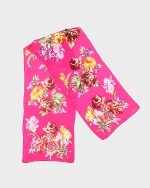 Lauren Ralph Lauren Pink Floral Silk Scarf