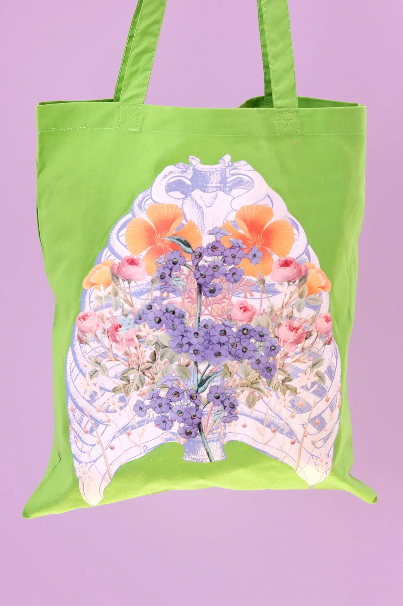 Lavender Ribcage Green Tote Bag