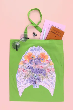 Lavender Ribcage Green Tote Bag