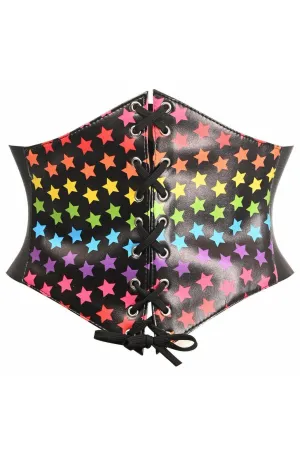 Lavish Rainbow Stars Lace-Up Corset Belt Cincher