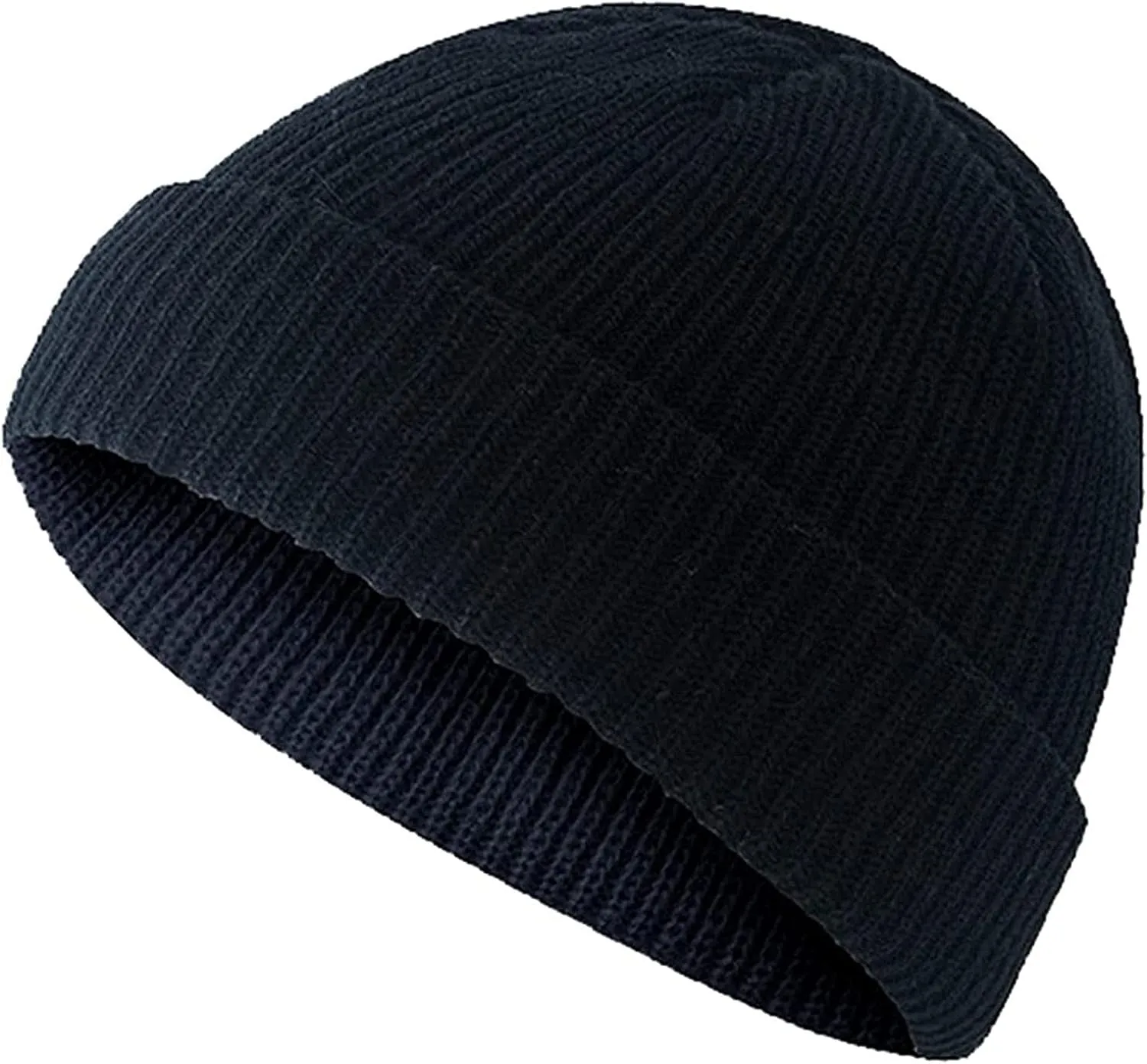 LAWOR Trawler Beanie Hat Winter Short Beanie Hat Roll-up Edge Skullcap Fisherman Beanie for Men and Women