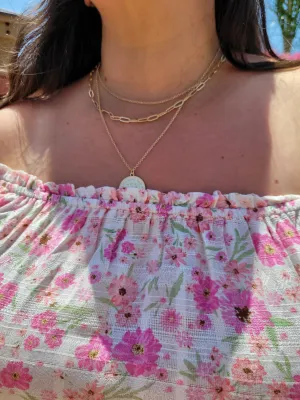 Layered Coin Necklace With  Earrings