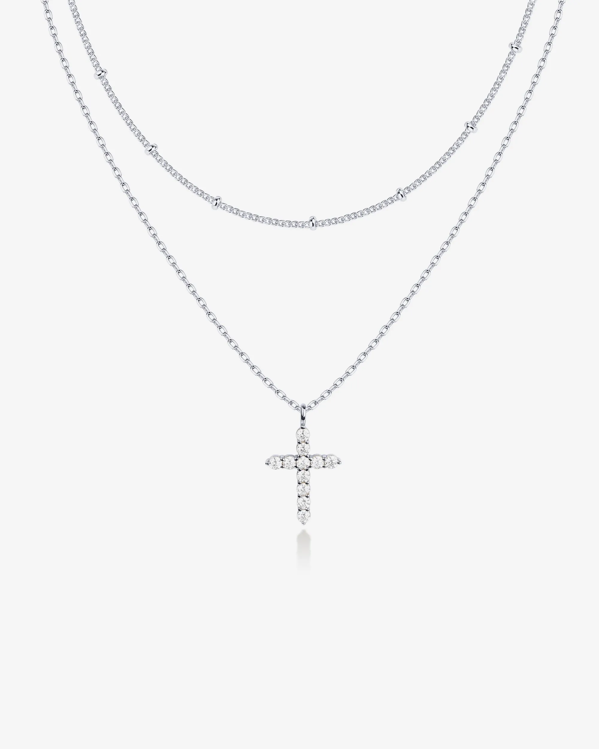 Layered Cross Pendant Necklace