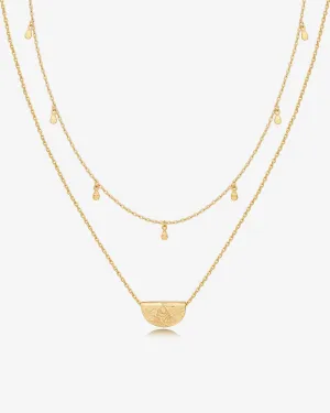 Layered Droplet Station Necklace
