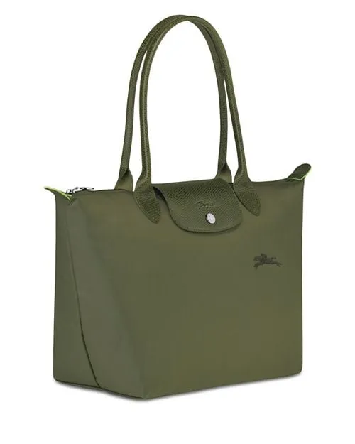 Le Pliage Medium Green Shoulder Bag Made from Longchamp Recycled Material , color Green