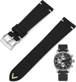 Leather Watch Bands Quick Release Top Grain Leather Watch Strap 19mm 20mm 21mm 22mm Vintage Crazy Horse Oiled Handmade Genuine Leather Strap Universal Replacement Band for Men Women