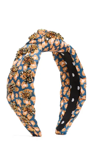 Lele Sadoughi Women's Knotted Crystal Leopard Headband, Leopard 999, Print, 1 Count