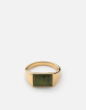 Lennox Jasper PInky Ring, Gold Vermeil