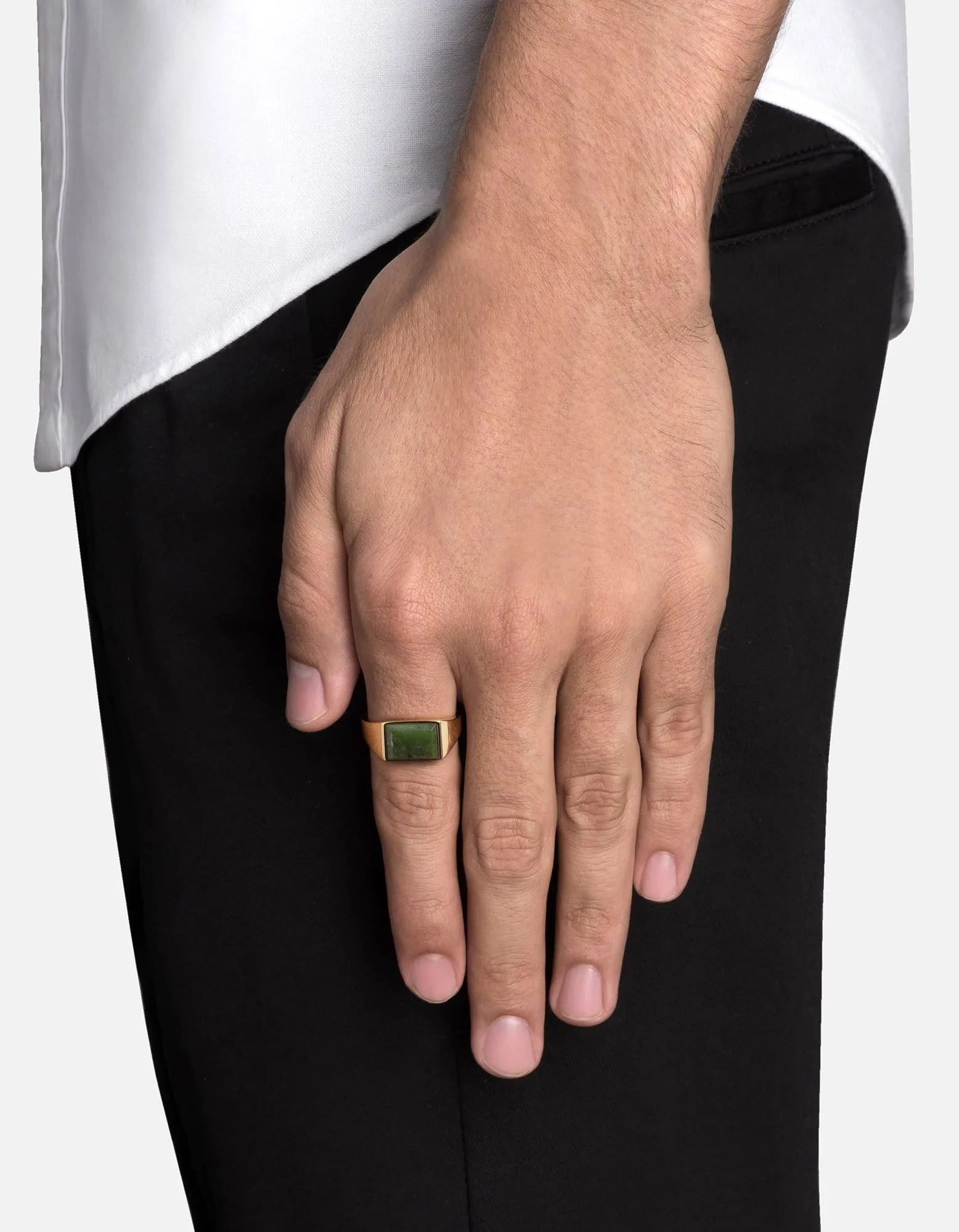 Lennox Jasper Ring, Gold Vermeil