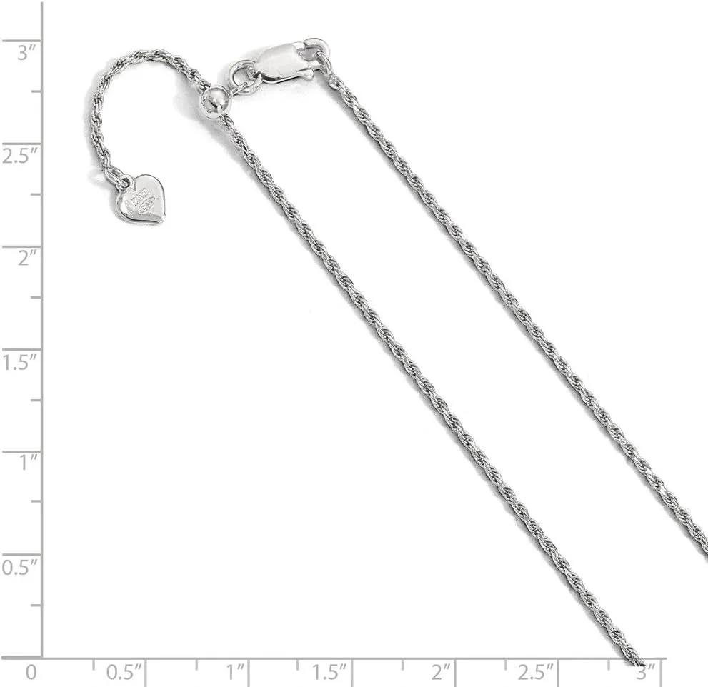 Leslie's Sterling Silver 1.4 mm Adjustable Rope Chain