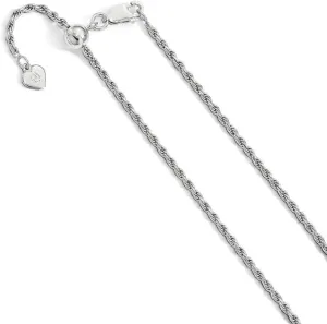 Leslie's Sterling Silver 2 mm Adjustable Rope Chain
