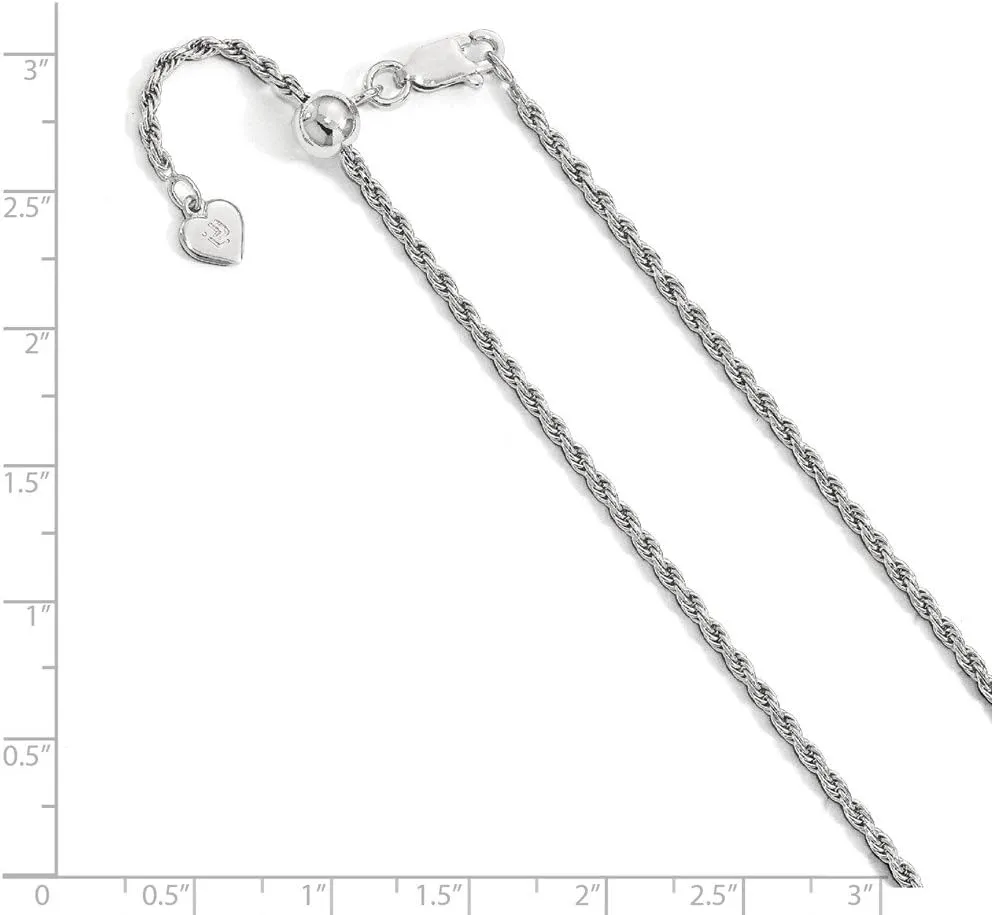 Leslie's Sterling Silver 2 mm Adjustable Rope Chain