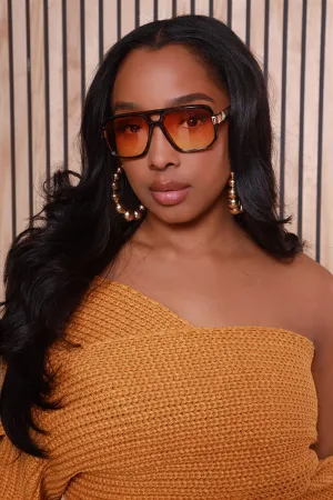Let's Tussle Gradient Pilot Sunglasses - Peach/Yellow