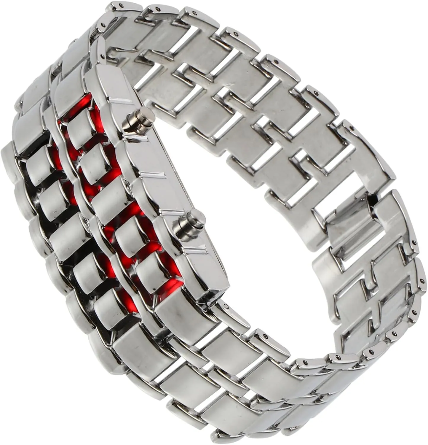 LIFKOME LED Digital Watch for Men Vintage Style Bracelet with Red LED Display High End Design Present for Valentine Day and Father Day Fashionable