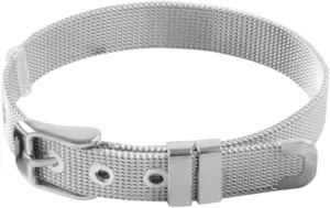 LIFKOME Stainless Steel Mesh Chain Bracelet Men's Jewelry Adjustable Modern Design Band