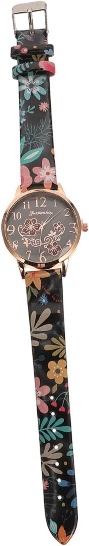 Light Luxury Casual Wrist Watch for Women Stylish Printed Leather Strap Elegant Design for Daily Wear