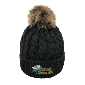 Limited Edition - Colorado Crafted Quality Chunky Pom Pom Beanie- Colorado State Flower