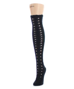 Linear Loop Chunky Knit Over The Knee Warm Socks