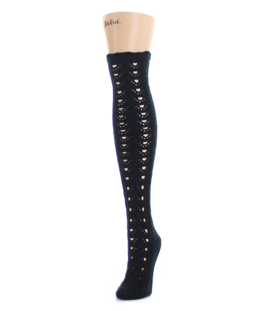 Linear Loop Chunky Knit Over The Knee Warm Socks