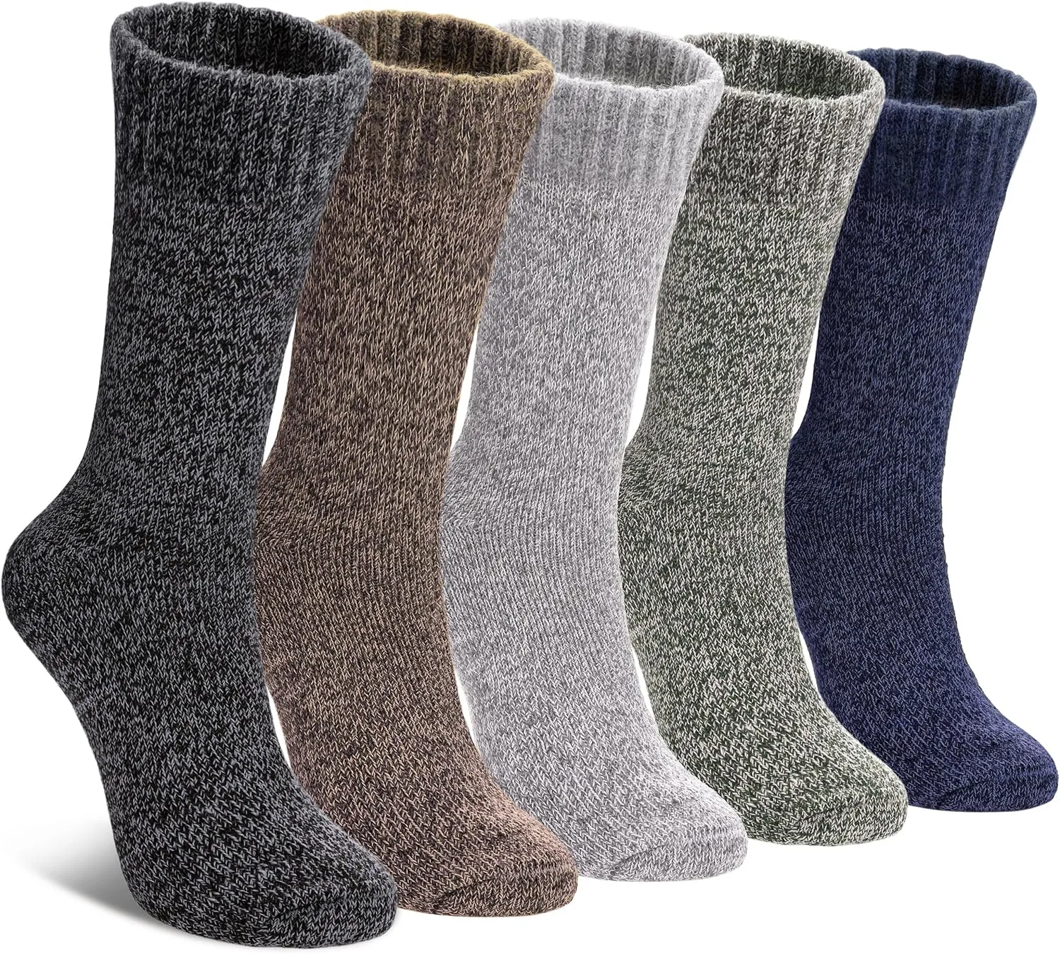 LINEMIN Wool Socks for Women Winter Warm Hiking Thick Warm Cozy Boot Crew Gift Socks 5 Pairs
