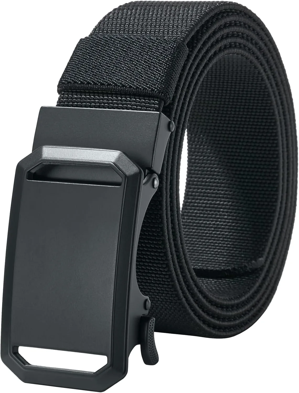 LionVII Ratchet Elastic Stretch Belts, 1 3/8" Belt for Men with Automatic Buckle for Men, Adjustable Trim to Fit 27-49" Waist