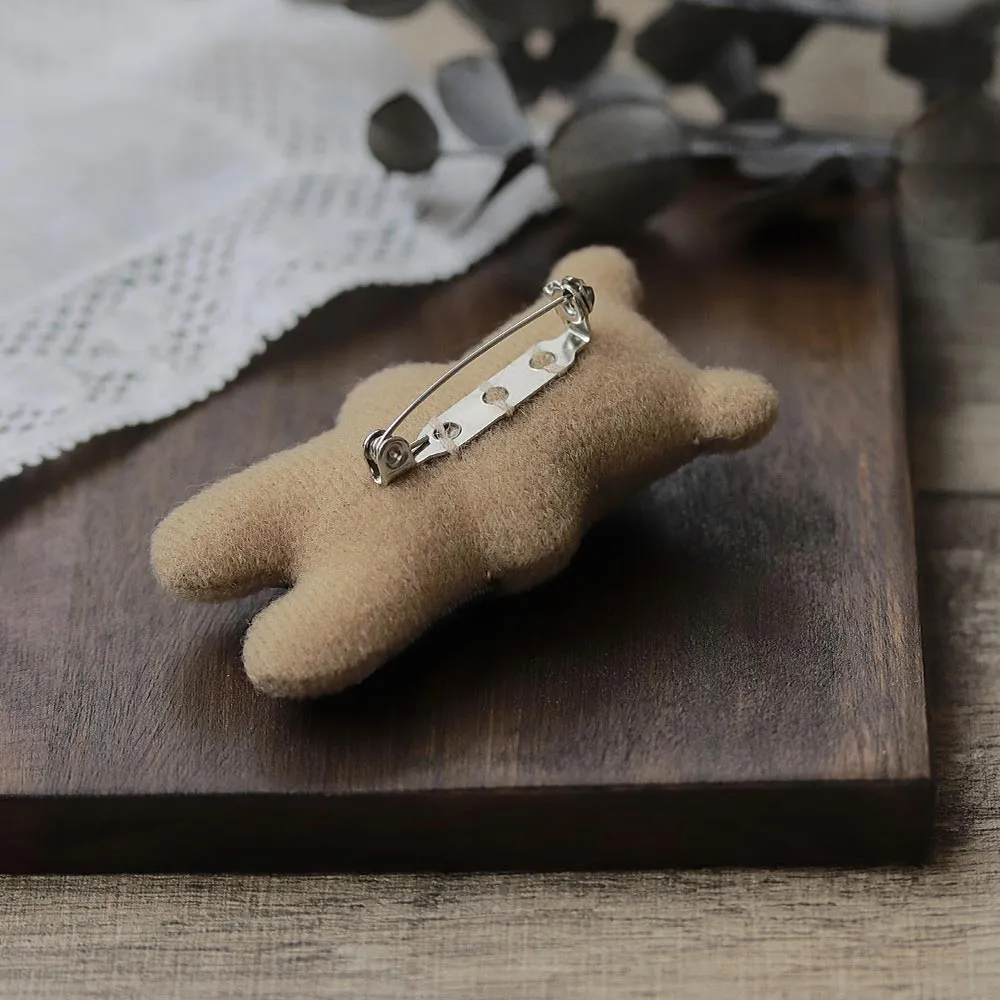 Little Bear and Flower Padded Brooch