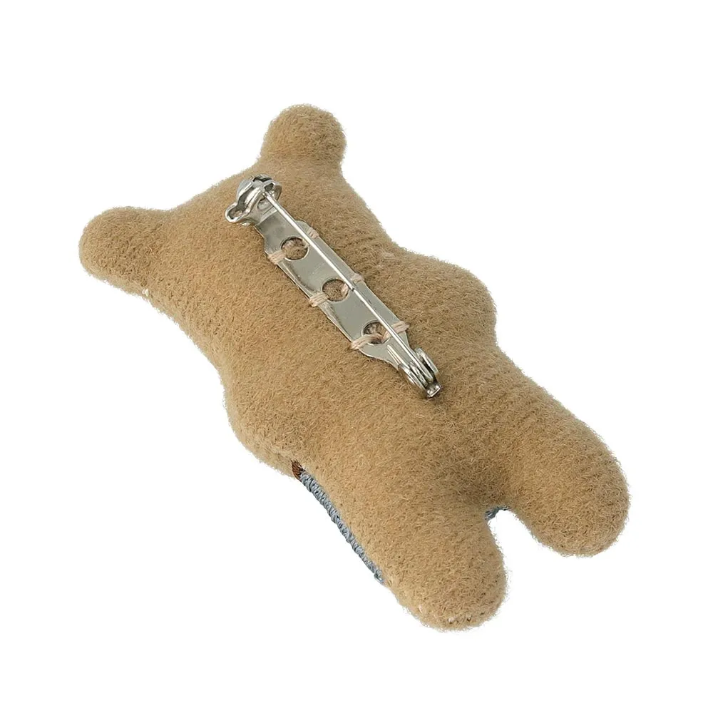 Little Bear and Flower Padded Brooch