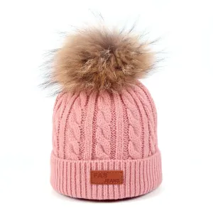 Little Gigglers World Warm Cozy Kids Cute Hat with Furry Pom
