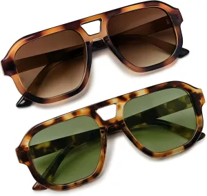 livho Trendy Polarized Square Aviator Sunglasses Women Men Square Eyewear Frame, Retro Sun Glasses for Women Men 2025 Shades