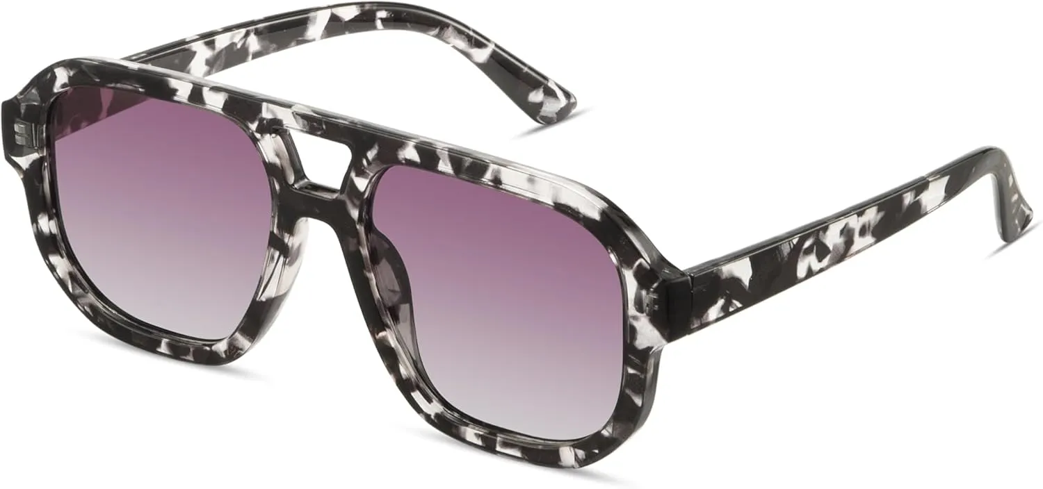 livho Trendy Polarized Square Aviator Sunglasses Women Men Square Eyewear Frame, Retro Sun Glasses for Women Men 2025 Shades