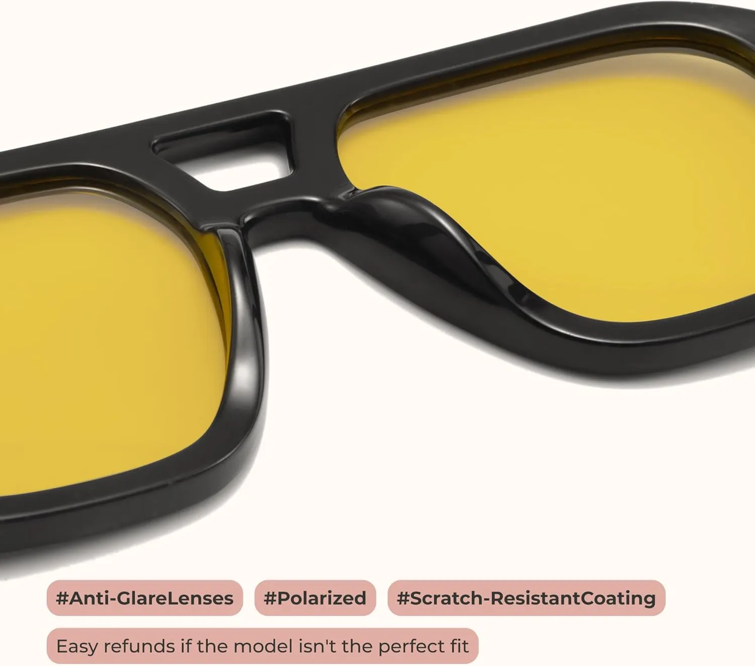 livho Trendy Polarized Square Aviator Sunglasses Women Men Square Eyewear Frame, Retro Sun Glasses for Women Men 2025 Shades