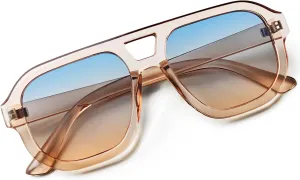 livho Trendy Polarized Square Aviator Sunglasses Women Men Square Eyewear Frame, Retro Sun Glasses for Women Men 2025 Shades