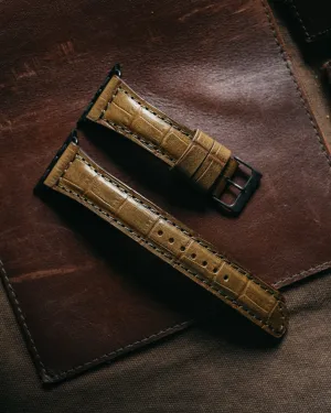 LKG APPLE WATCH STRAP - Alligator Print - Olive