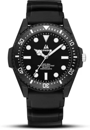 LN LENQIN Mens Watches Analog Quartz Watches for Man 30M Waterproof Wrist Watches Mens Designer Watch Minimalist Military Sports Casual Watch with Silicone Band